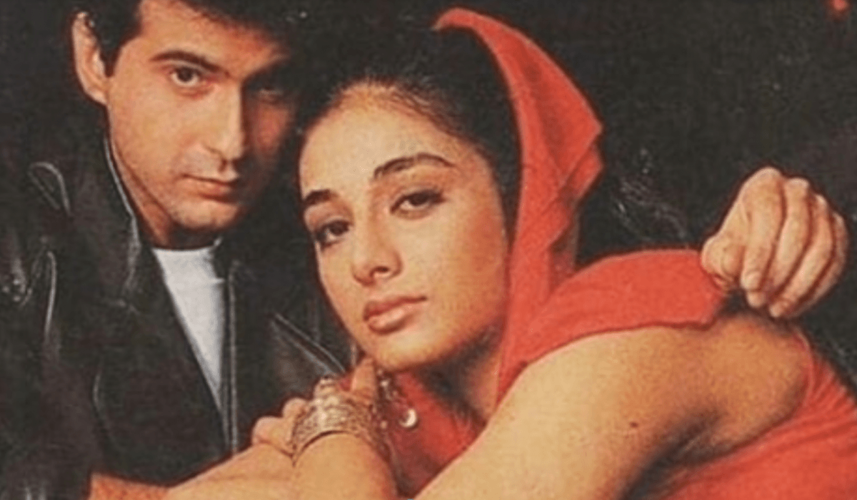 Sanjay Kapoor and Tabu during 'Prem'