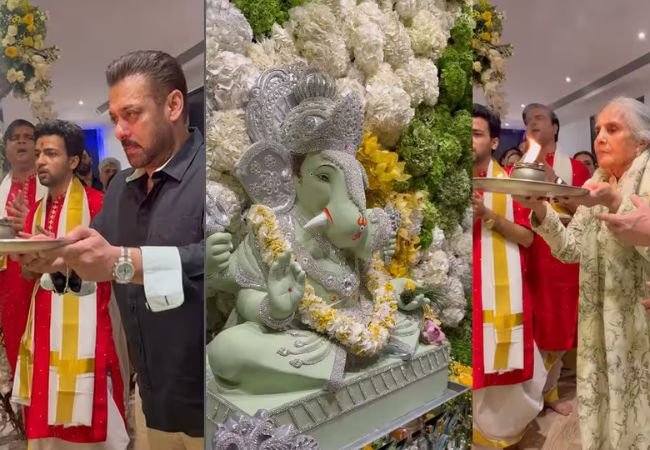 Bollywood Celebrity : सलमान खान ते जॅकलिन फर्नांडिस; पाहूयात कलाकारांच्या घरचा बाप्पा!