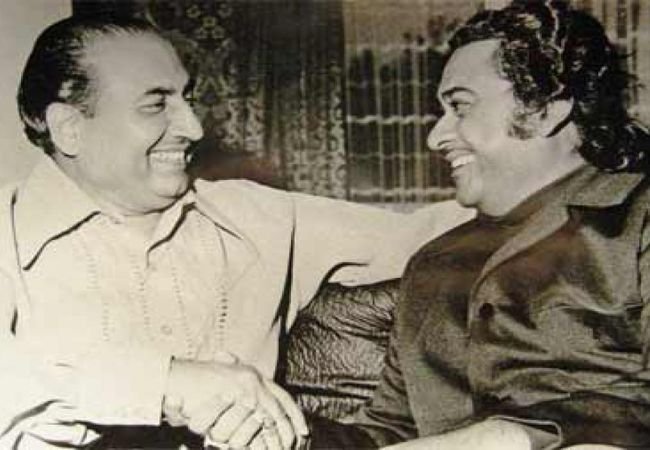 kishore kumar with mohammad rafi